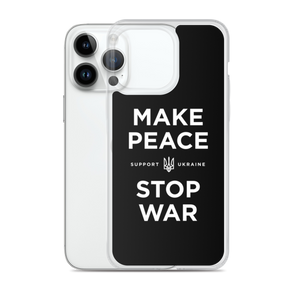 Make Peace Stop War (Support Ukraine) Black iPhone Case by Design Express