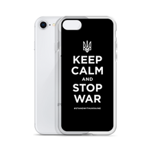 Keep Calm and Stop War (Support Ukraine) White Print iPhone Case by Design Express