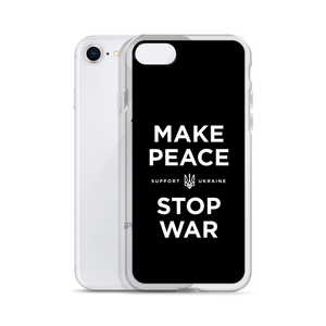 Make Peace Stop War (Support Ukraine) Black iPhone Case by Design Express