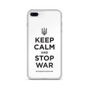 iPhone 7 Plus/8 Plus Keep Calm and Stop War (Support Ukraine) Black Print iPhone Case by Design Express