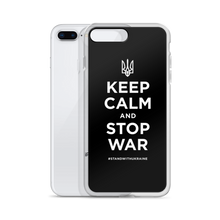 Keep Calm and Stop War (Support Ukraine) White Print iPhone Case by Design Express