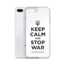 Keep Calm and Stop War (Support Ukraine) Black Print iPhone Case by Design Express