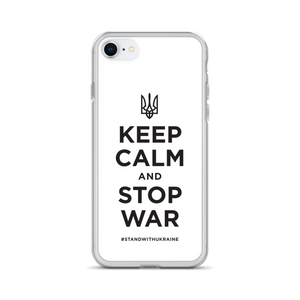 iPhone SE Keep Calm and Stop War (Support Ukraine) Black Print iPhone Case by Design Express