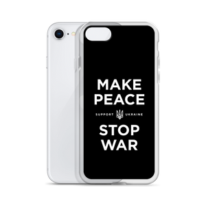 Make Peace Stop War (Support Ukraine) Black iPhone Case by Design Express