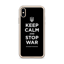 Keep Calm and Stop War (Support Ukraine) White Print iPhone Case by Design Express