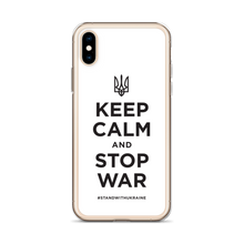 Keep Calm and Stop War (Support Ukraine) Black Print iPhone Case by Design Express