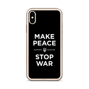 Make Peace Stop War (Support Ukraine) Black iPhone Case by Design Express