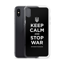 Keep Calm and Stop War (Support Ukraine) White Print iPhone Case by Design Express