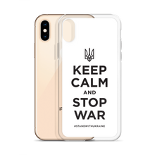 Keep Calm and Stop War (Support Ukraine) Black Print iPhone Case by Design Express