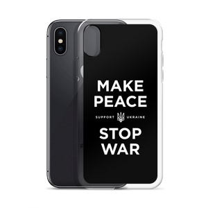 Make Peace Stop War (Support Ukraine) Black iPhone Case by Design Express