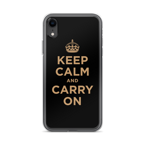 Keep Calm and Carry On (Black Gold) iPhone Case iPhone Cases by Design Express