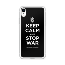 Keep Calm and Stop War (Support Ukraine) White Print iPhone Case by Design Express