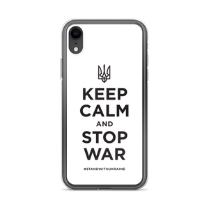 iPhone XR Keep Calm and Stop War (Support Ukraine) Black Print iPhone Case by Design Express