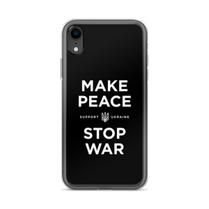 iPhone XR Make Peace Stop War (Support Ukraine) Black iPhone Case by Design Express