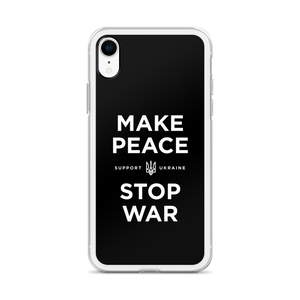 Make Peace Stop War (Support Ukraine) Black iPhone Case by Design Express