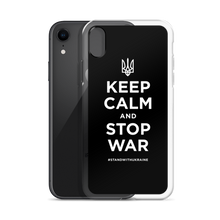 Keep Calm and Stop War (Support Ukraine) White Print iPhone Case by Design Express