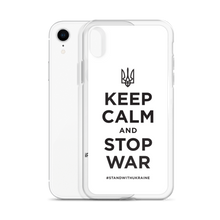 Keep Calm and Stop War (Support Ukraine) Black Print iPhone Case by Design Express