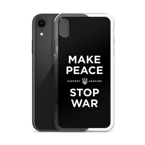 Make Peace Stop War (Support Ukraine) Black iPhone Case by Design Express