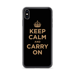 Keep Calm and Carry On (Black Gold) iPhone Case iPhone Cases by Design Express