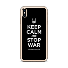 Keep Calm and Stop War (Support Ukraine) White Print iPhone Case by Design Express