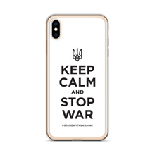 Keep Calm and Stop War (Support Ukraine) Black Print iPhone Case by Design Express