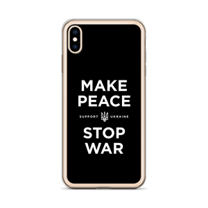 Make Peace Stop War (Support Ukraine) Black iPhone Case by Design Express