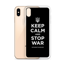 Keep Calm and Stop War (Support Ukraine) White Print iPhone Case by Design Express