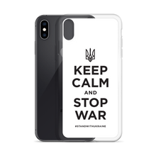 Keep Calm and Stop War (Support Ukraine) Black Print iPhone Case by Design Express