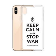 Keep Calm and Stop War (Support Ukraine) Black Print iPhone Case by Design Express