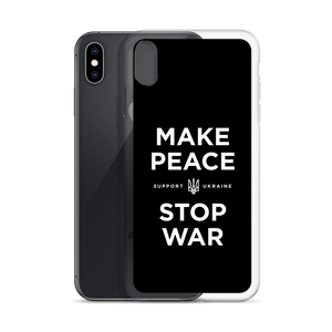 Make Peace Stop War (Support Ukraine) Black iPhone Case by Design Express