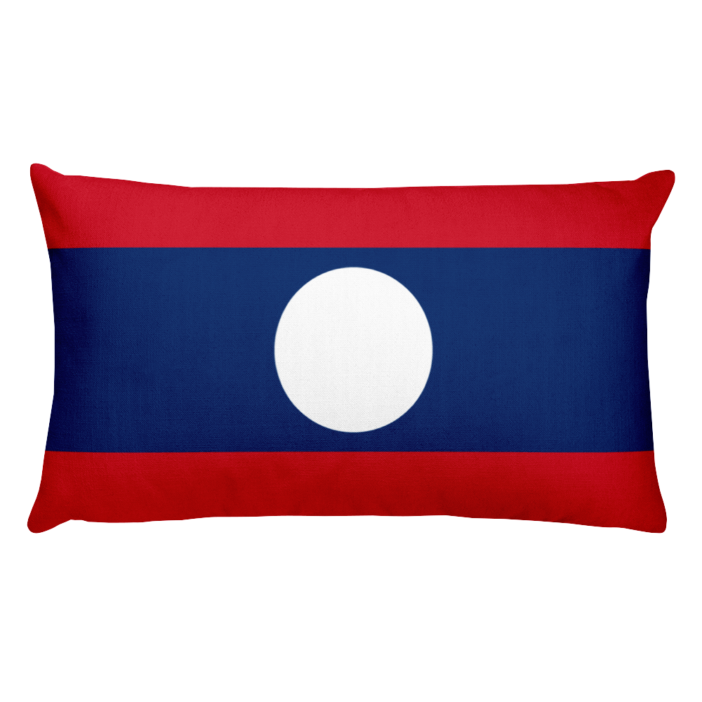 Default Title Laos Flag Allover Print Rectangular Pillow Home by Design Express