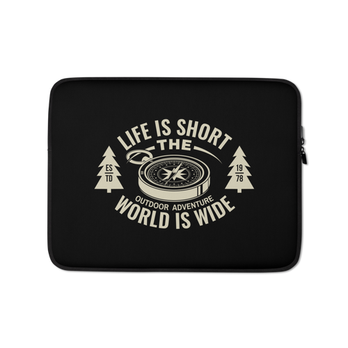 13″ Life Is Short, World is Wide Laptop Sleeve by Design Express