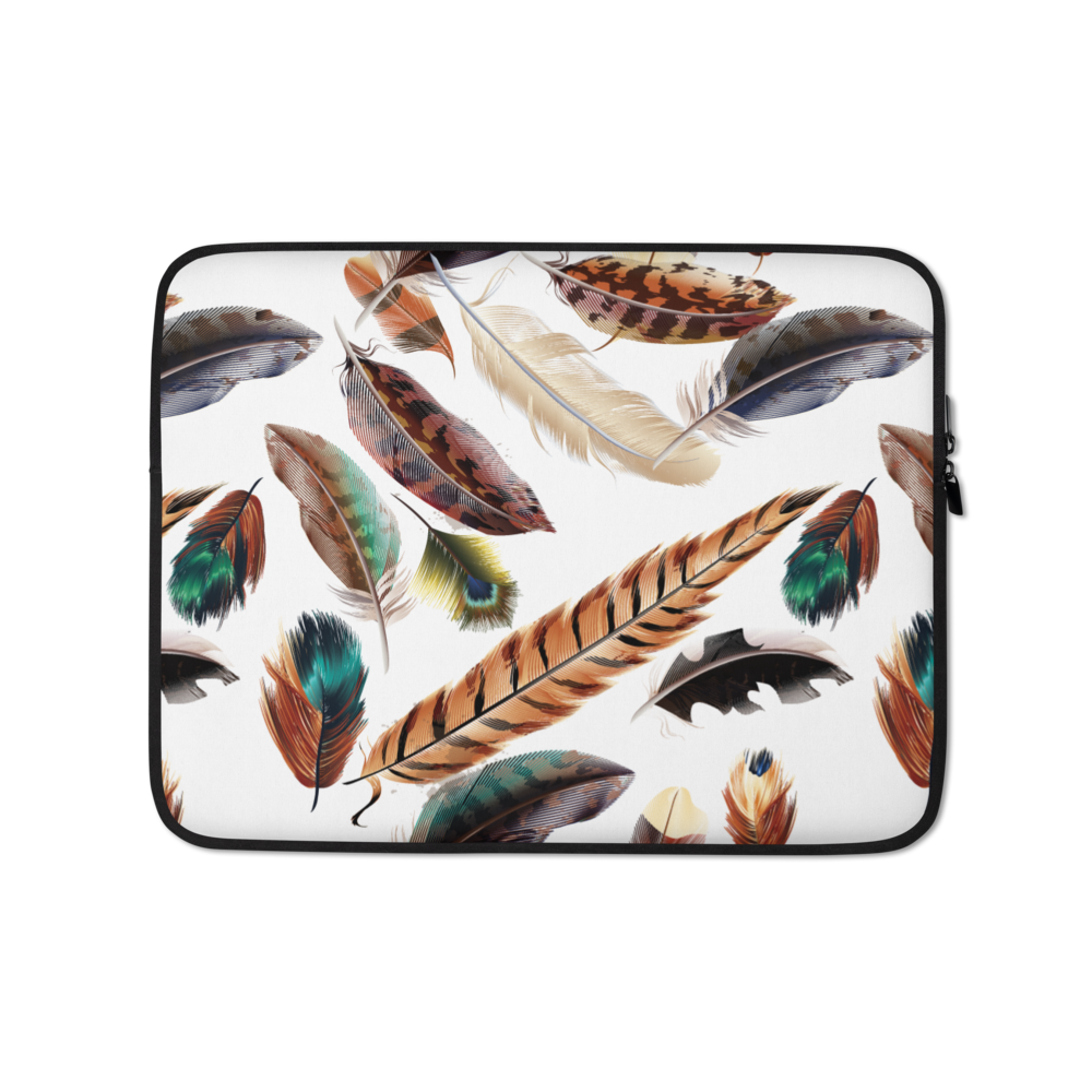 13″ Feathers Pattern Laptop Sleeve by Design Express