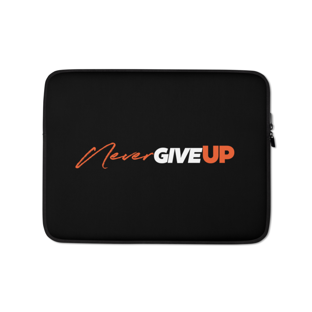 13″ Never Give Up (Motivation) Laptop Sleeve by Design Express