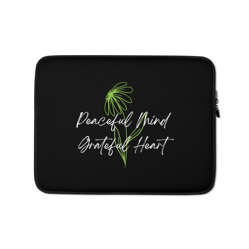 13″ Peaceful Mind Grateful Heart Laptop Sleeve by Design Express