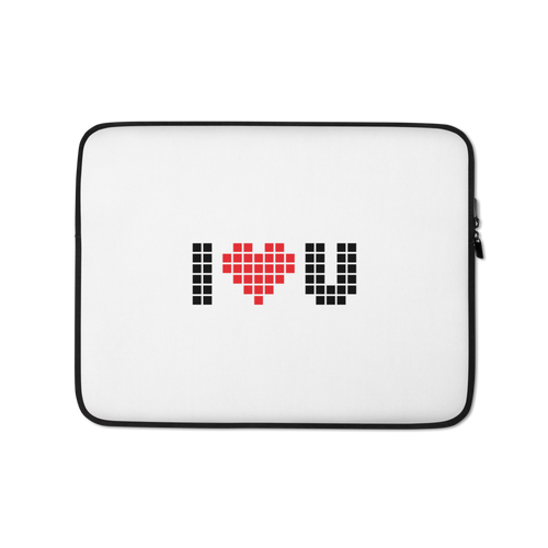 13″ I Heart U Pixel Laptop Sleeve by Design Express