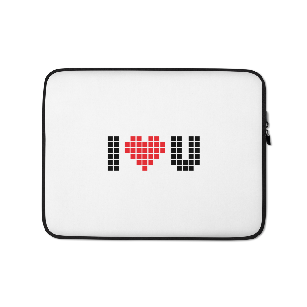 13″ I Heart U Pixel Laptop Sleeve by Design Express