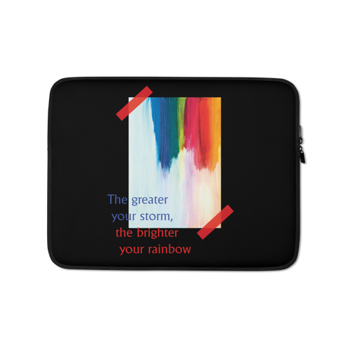 13″ Rainbow Laptop Sleeve Black by Design Express