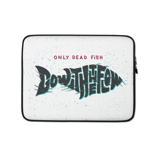 13″ Only Dead Fish Go with the Flow Laptop Sleeve by Design Express