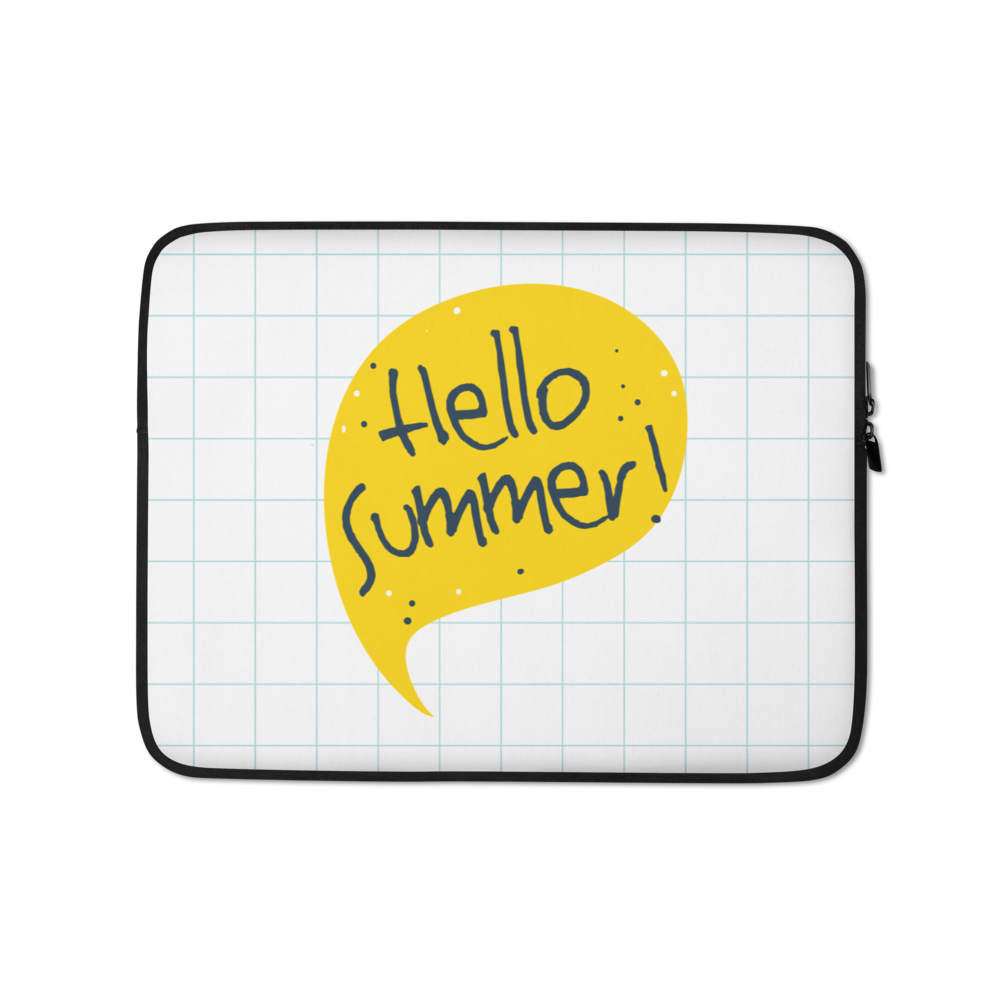 13″ Hello Summer Yellow Laptop Sleeve by Design Express