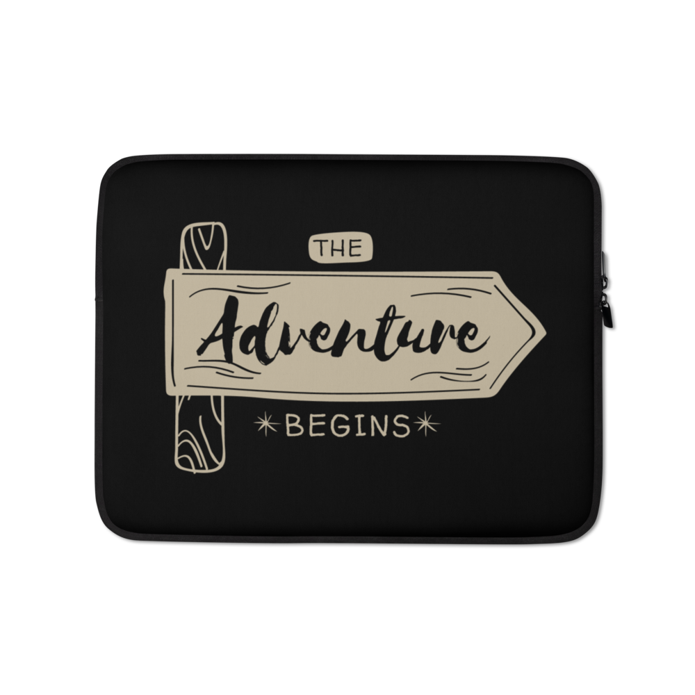 13″ the Adventure Begin Laptop Sleeve by Design Express