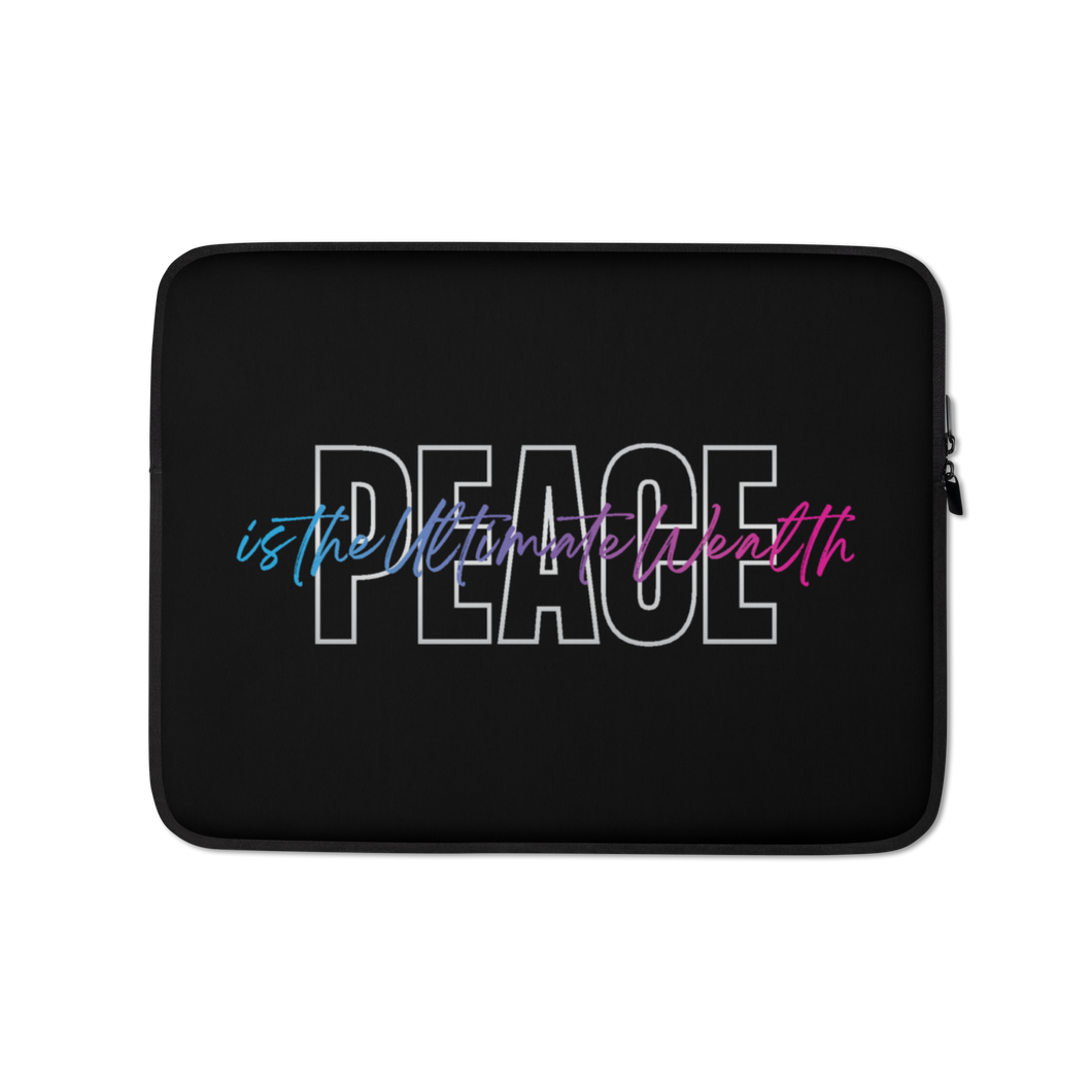 13″ Peace is the Ultimate Wealth Laptop Sleeve by Design Express