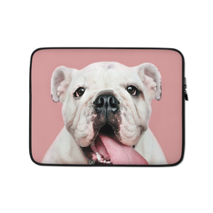 Cute White Bulldog Laptop Sleeve