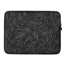 15″ 3D Black Ornament Pattern Laptop Sleeve by Design Express