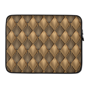 15″ Golden Art Deco Pattern Laptop Sleeve by Design Express