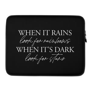 15″ When it rains, look for rainbows (Quotes) Laptop Sleeve by Design Express