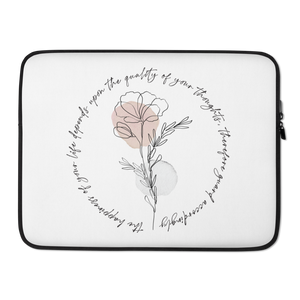 15″ the happiness of your life deppends upon the quality of your thoughts Laptop Sleeve by Design Express