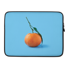 15″ Orange on Blue Laptop Sleeve by Design Express