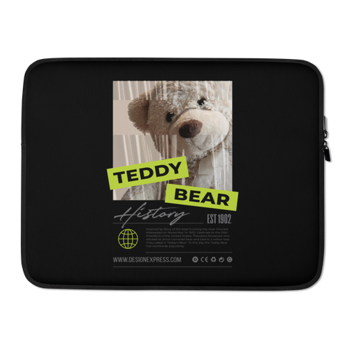 15″ Teddy Bear Hystory Laptop Sleeve by Design Express