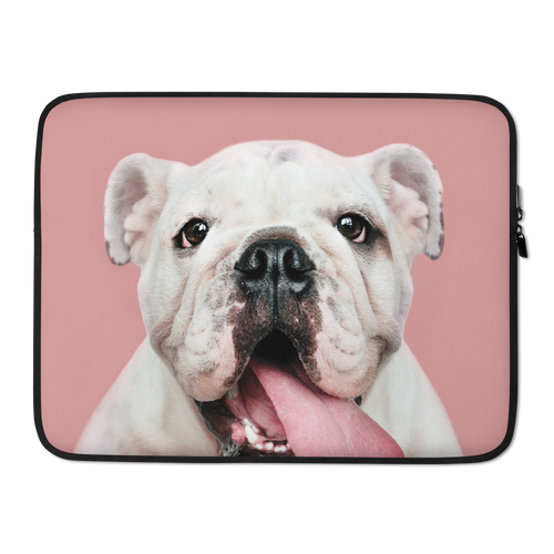 Cute White Bulldog Laptop Sleeve